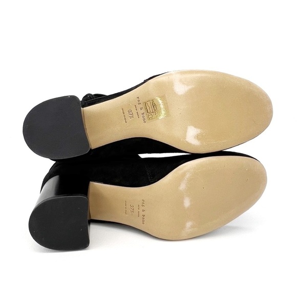 Rag & Bone Dalia II Bootie Size 37.5 - 7.5 Black Suede Ankle Boot Tie Stud New - Picture 9 of 14